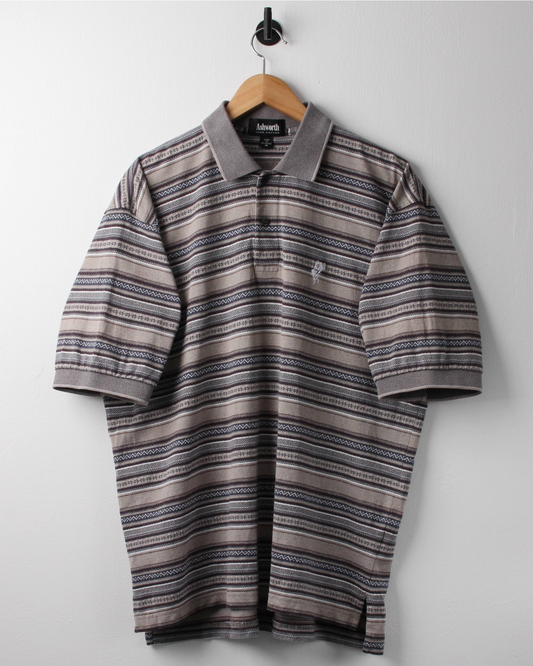 90s Ashworth Abstract Striped Polo (L)