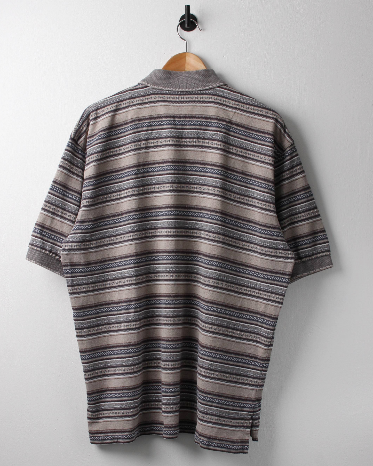 90s Ashworth Abstract Striped Polo (L)
