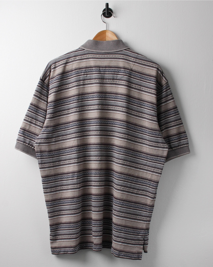 90s Ashworth Abstract Striped Polo (L)