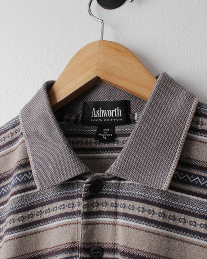 90s Ashworth Abstract Striped Polo (L)