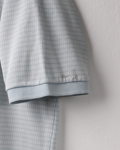 00s Ping Light Blue & White Geometric Patterned Polo (L)