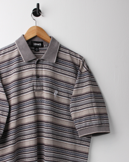 90s Ashworth Abstract Striped Polo (L)