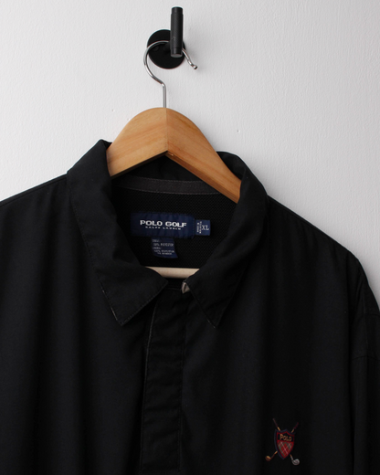 90s Ralph Lauren Black Collared Windbreaker (XL)