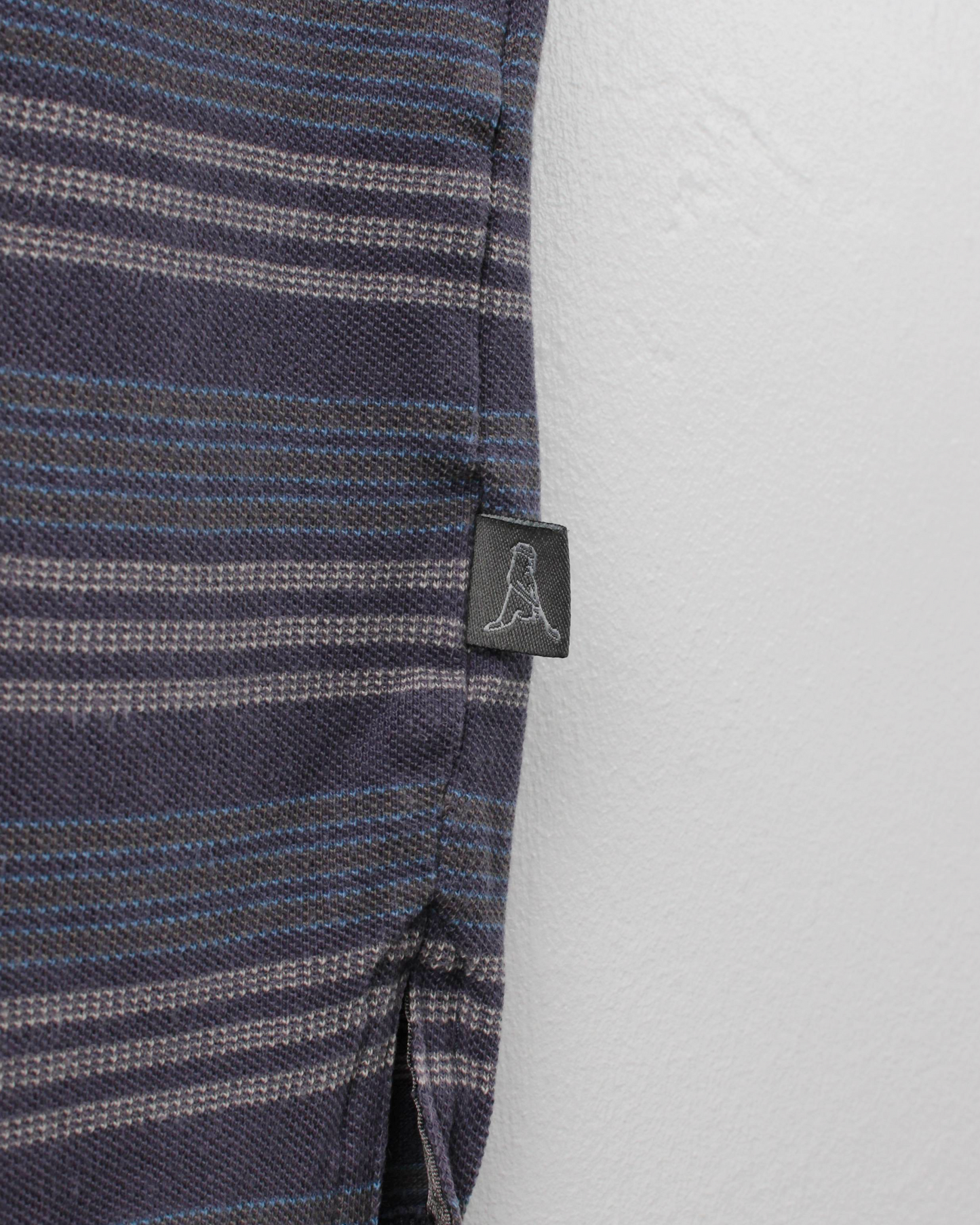 00s Ping ‘Mr Ping’ Logo Blue Striped Polo (S)