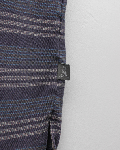 00s Ping ‘Mr Ping’ Logo Blue Striped Polo (S)