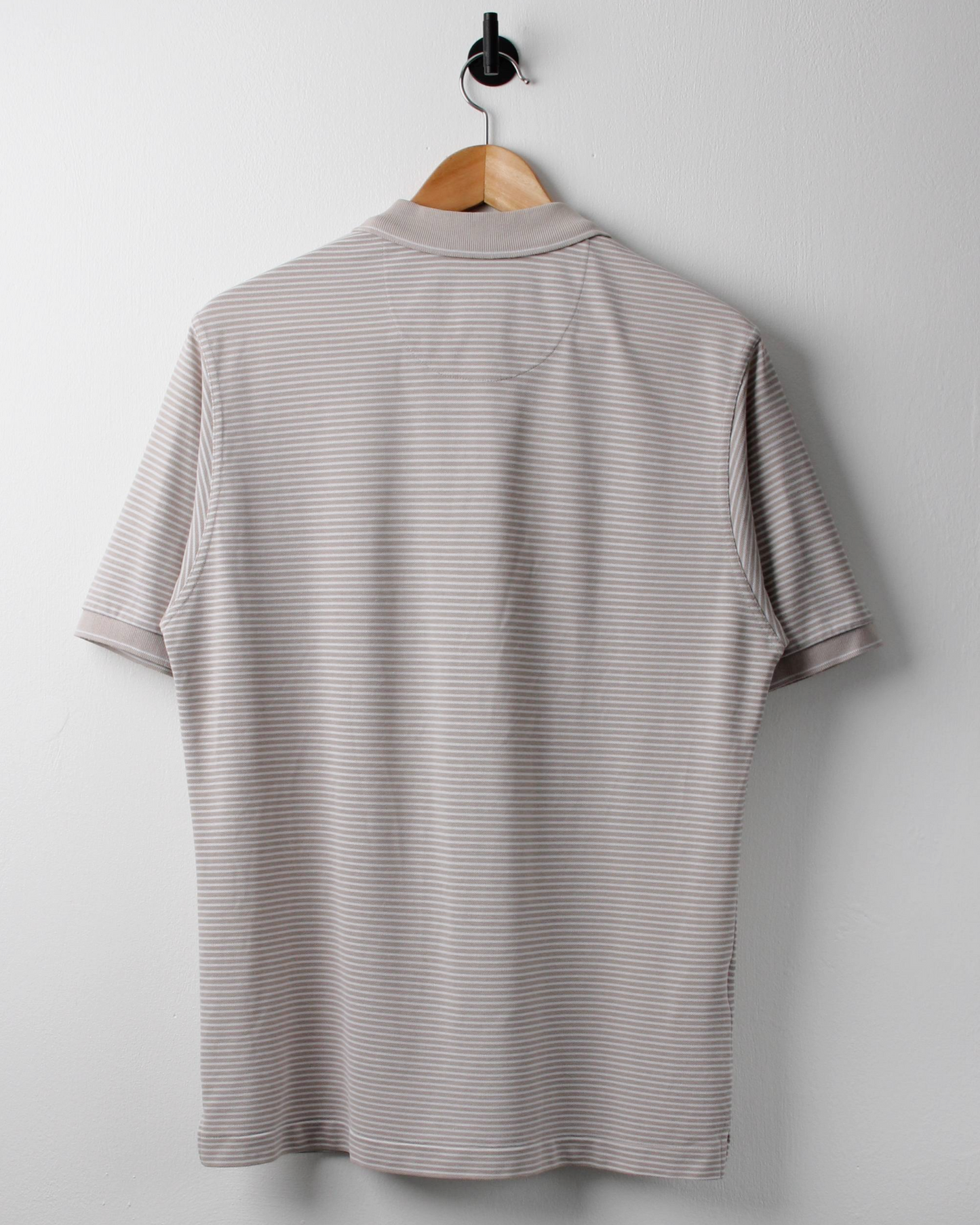 00s Nike Cream & White Striped Polo (S)