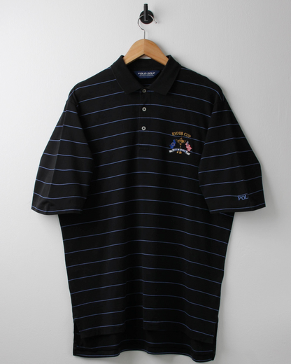 2006 Ryder Cup Polo Golf Black & Blue Striped Polo (L)