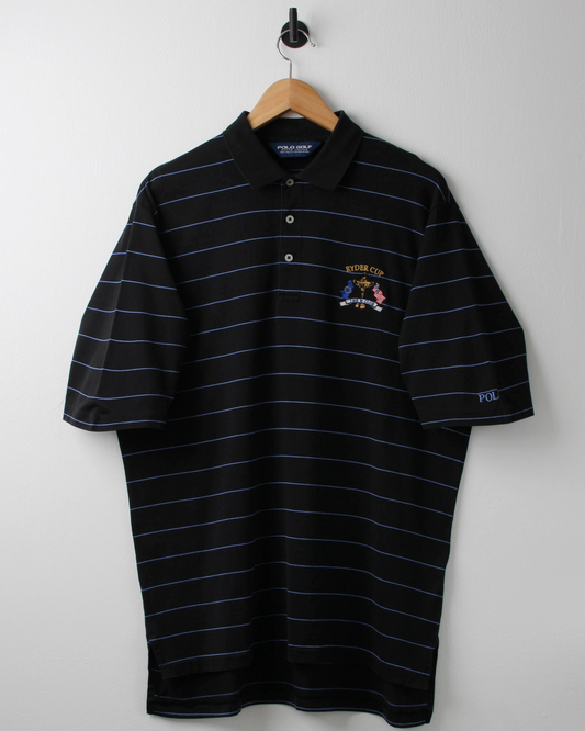 2006 Ryder Cup Polo Golf Black & Blue Striped Polo (L)