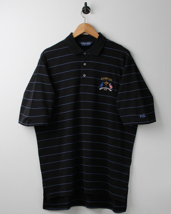 2006 Ryder Cup Polo Golf Black & Blue Striped Polo (L)