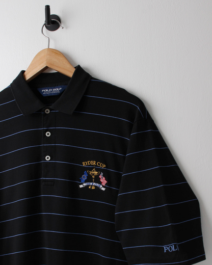 2006 Ryder Cup Polo Golf Black & Blue Striped Polo (L)