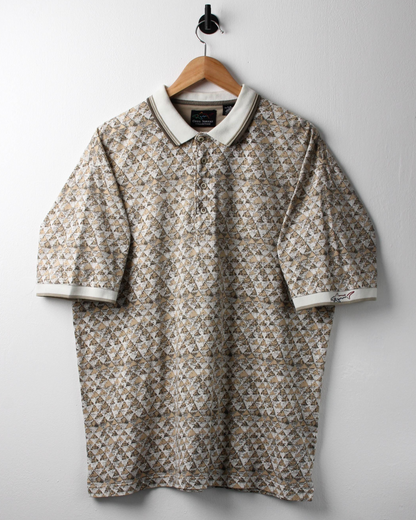 90s Greg Norman Khaki Abstract Polo (L)