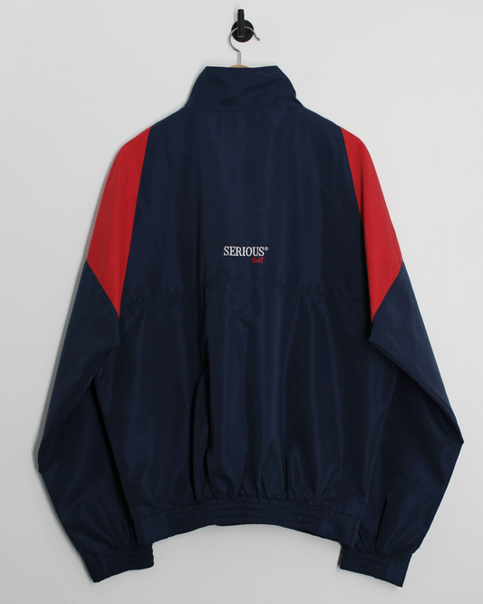 90s Serious Golf Navy/Red Quarter Zip Jacket (L)