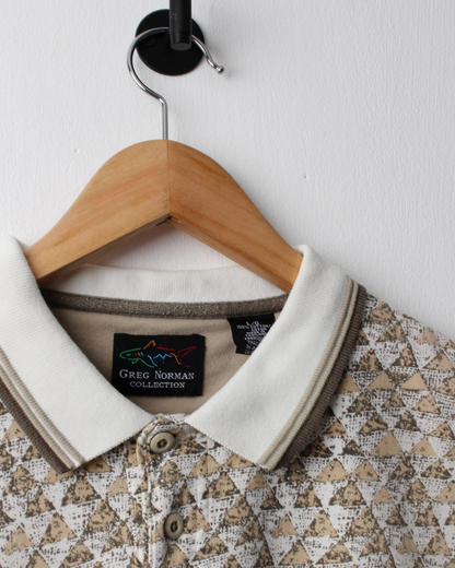 90s Greg Norman Khaki Abstract Polo (L)