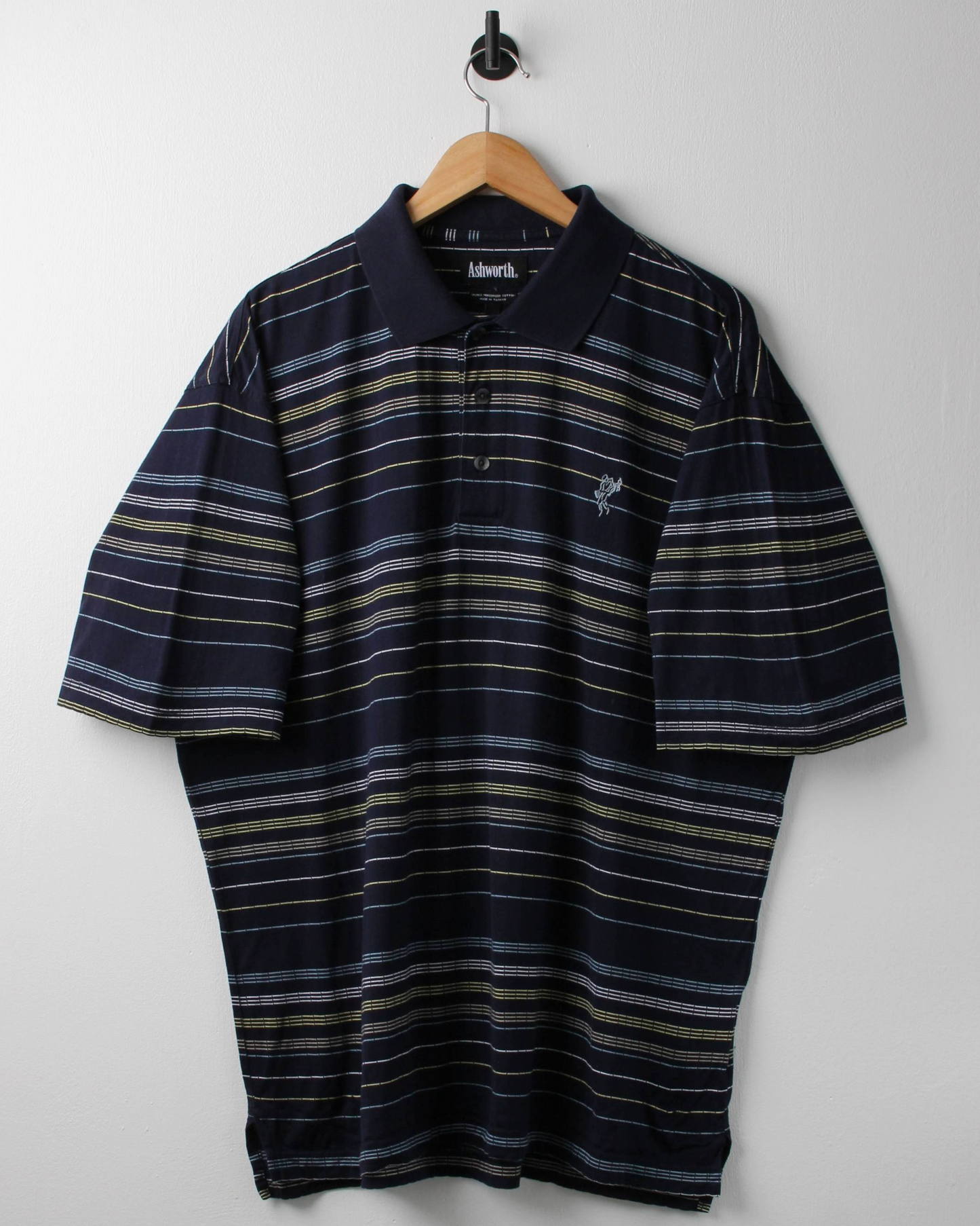 90s Ashworth Navy Striped Polo (XL)