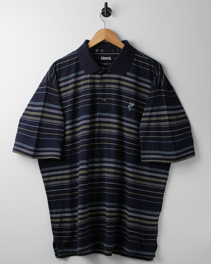 90s Ashworth Navy Striped Polo (XL)