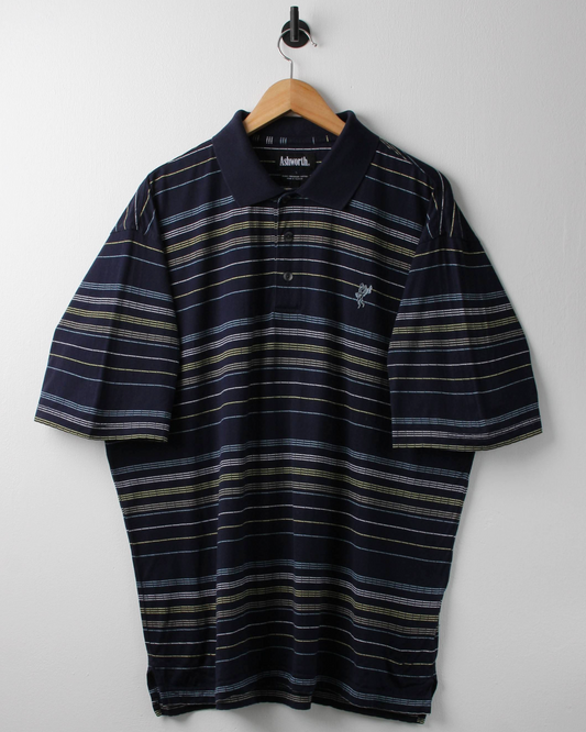 90s Ashworth Navy Striped Polo (XL)