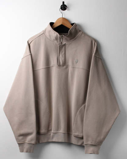 00s Nike Shield Logo Brown Quarter Zip Sweatshirt (M)