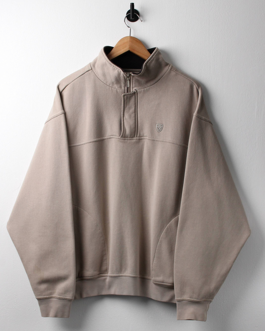 00s Nike Shield Logo Brown Quarter Zip Sweatshirt (M)