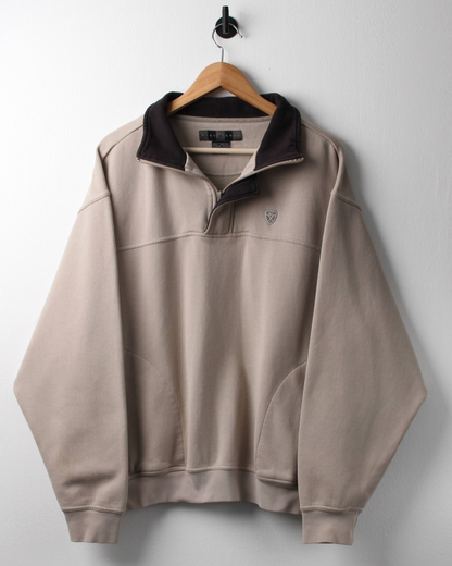 00s Nike Shield Logo Brown Quarter Zip Sweatshirt (M)