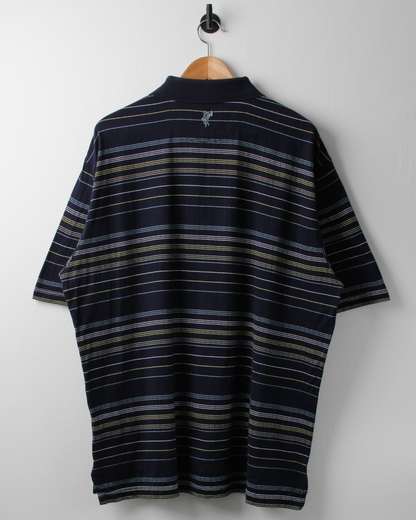 90s Ashworth Navy Striped Polo (XL)