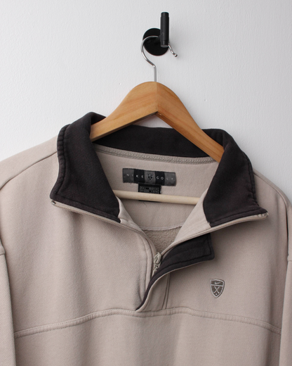 00s Nike Shield Logo Brown Quarter Zip Sweatshirt (M)