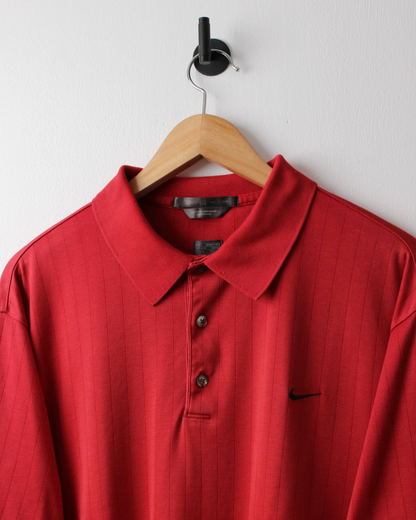 00s Nike Tiger Woods Red Textured Polo (L)
