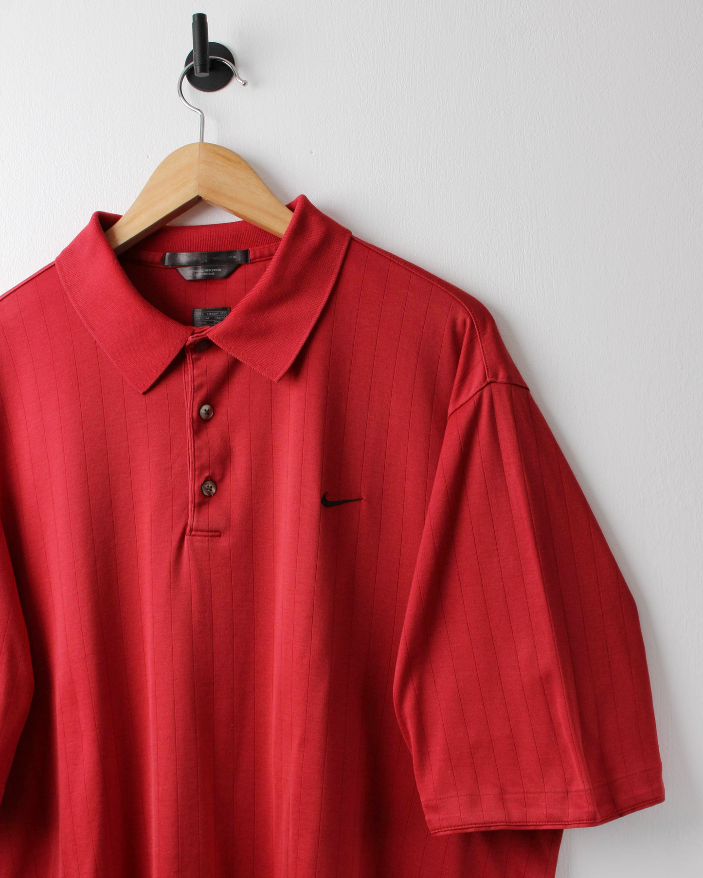 00s Nike Tiger Woods Red Textured Polo (L)