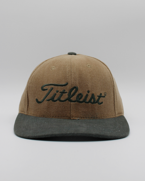 90s Titleist DCI Beige & Green Strapback Cap