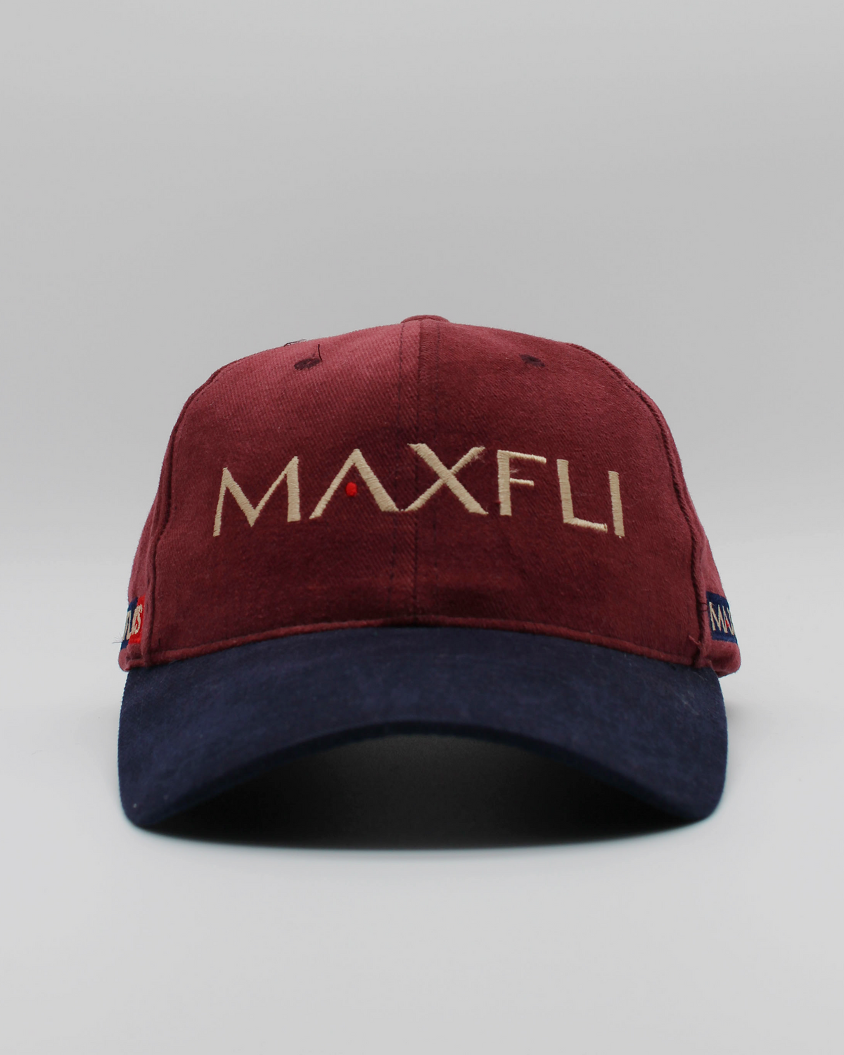 90s MAXFLI Burgundy & Navy Two Tone Cap