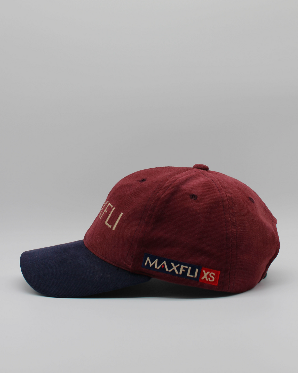90s MAXFLI Burgundy & Navy Two Tone Cap