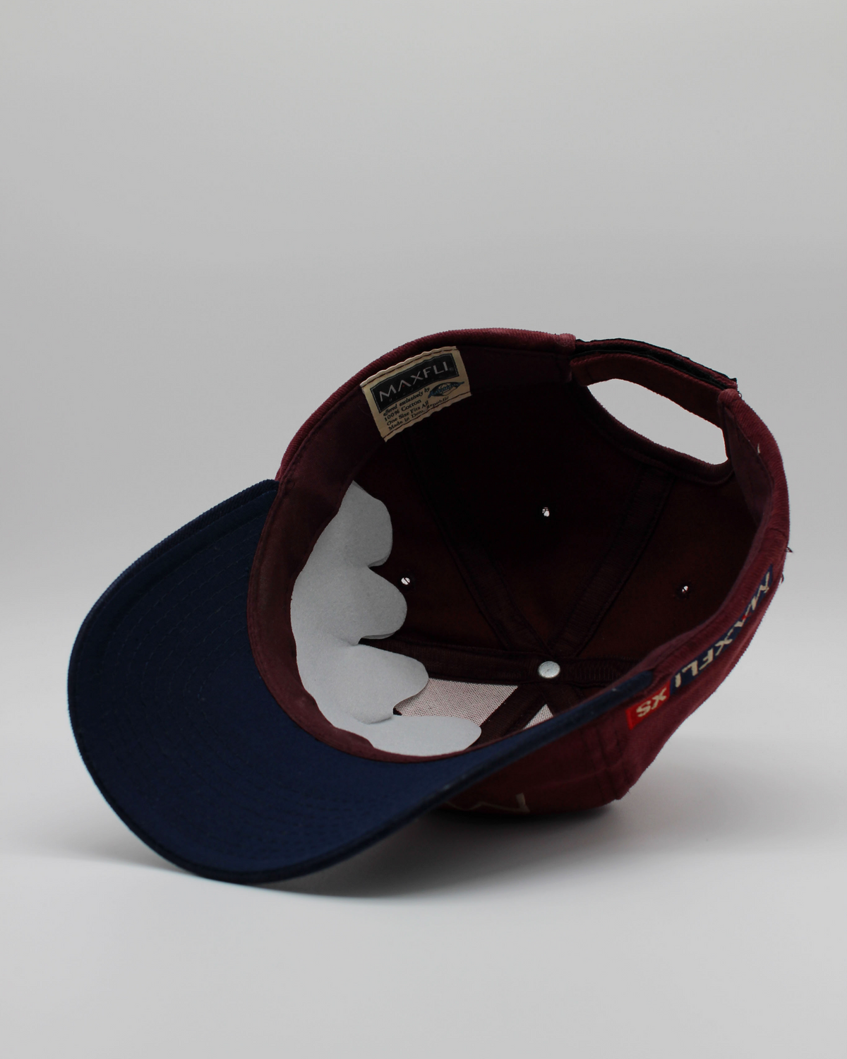 90s MAXFLI Burgundy & Navy Two Tone Cap