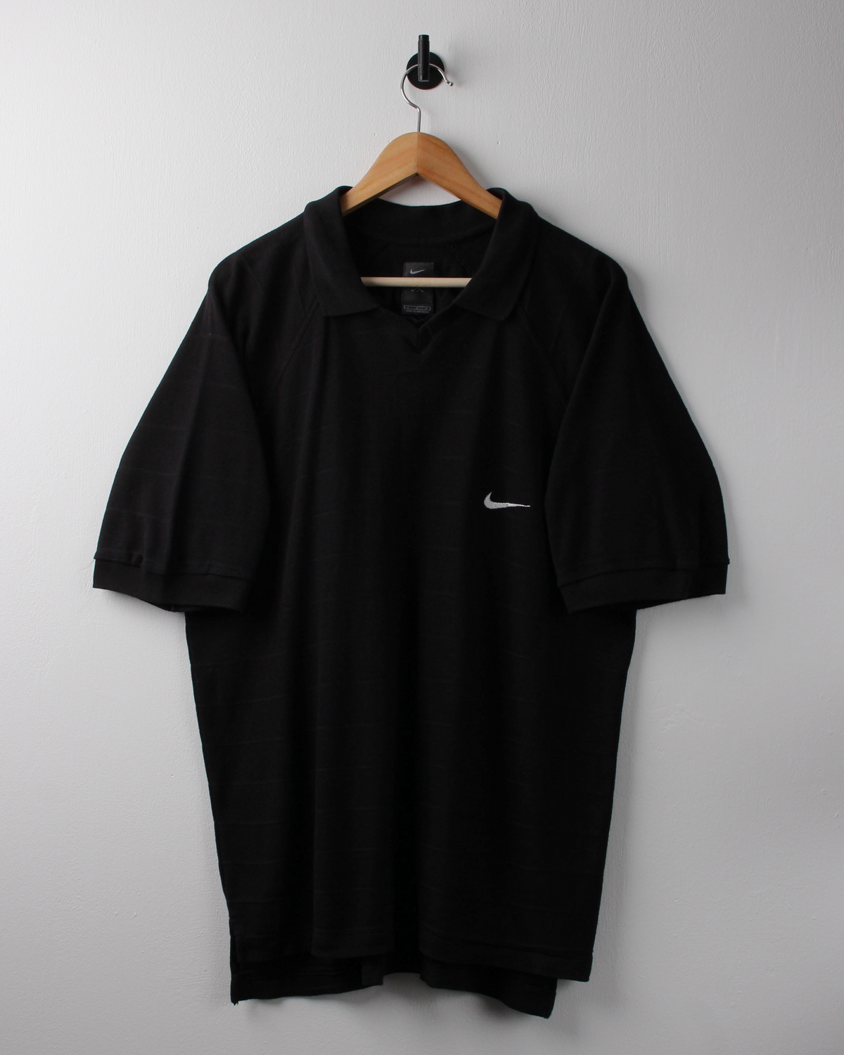 90s Nike Tiger Woods Yin Yang Black Buttonless Polo (XL)