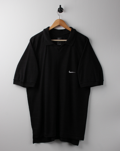 90s Nike Tiger Woods Yin Yang Black Buttonless Polo (XL)