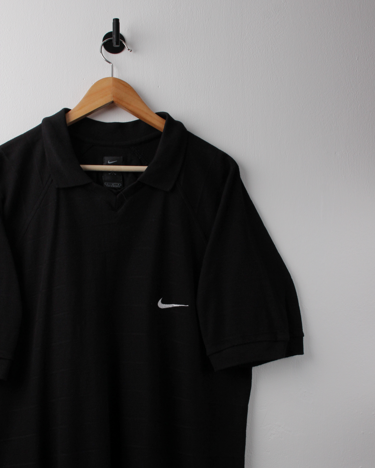 90s Nike Tiger Woods Yin Yang Black Buttonless Polo (XL)