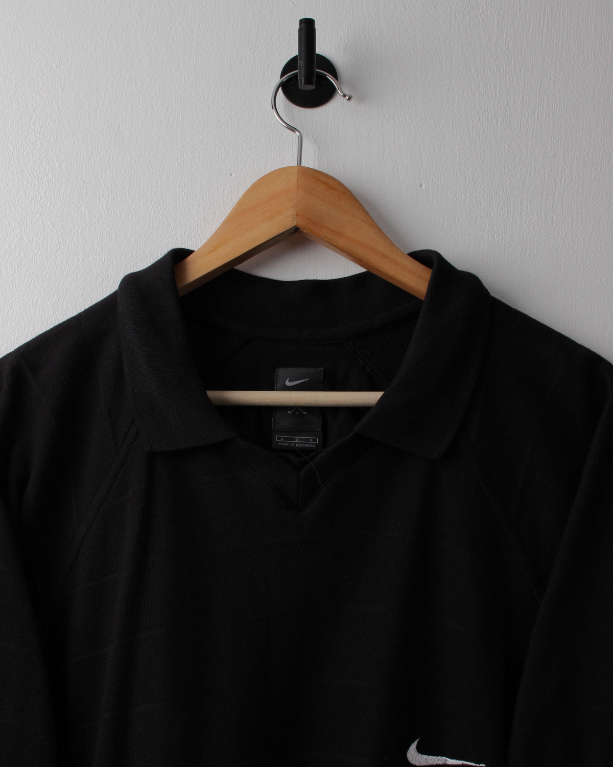 90s Nike Tiger Woods Yin Yang Black Buttonless Polo (XL)