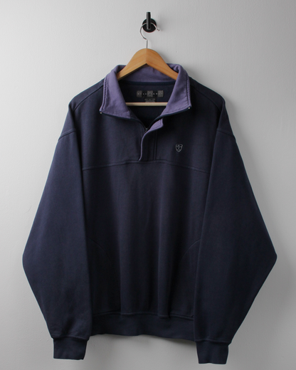 00s Nike Shield Logo Navy & Purple Quarter Zip Sweatshirt (L)