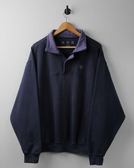 00s Nike Shield Logo Navy & Purple Quarter Zip Sweatshirt (L)