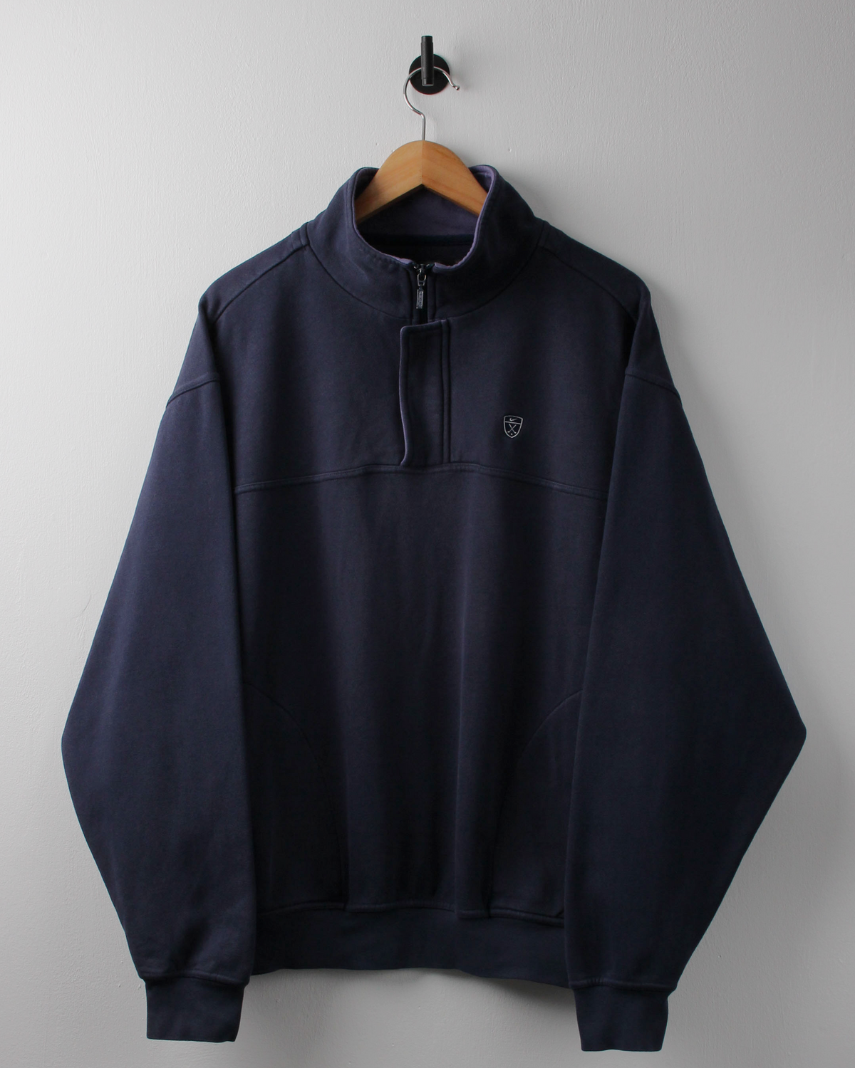 00s Nike Shield Logo Navy & Purple Quarter Zip Sweatshirt (L)