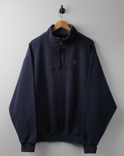 00s Nike Shield Logo Navy & Purple Quarter Zip Sweatshirt (L)
