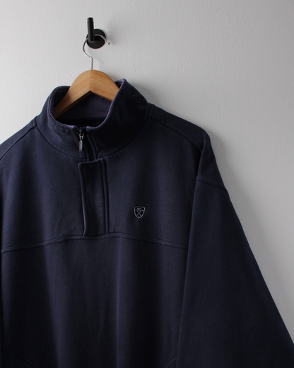 00s Nike Shield Logo Navy & Purple Quarter Zip Sweatshirt (L)