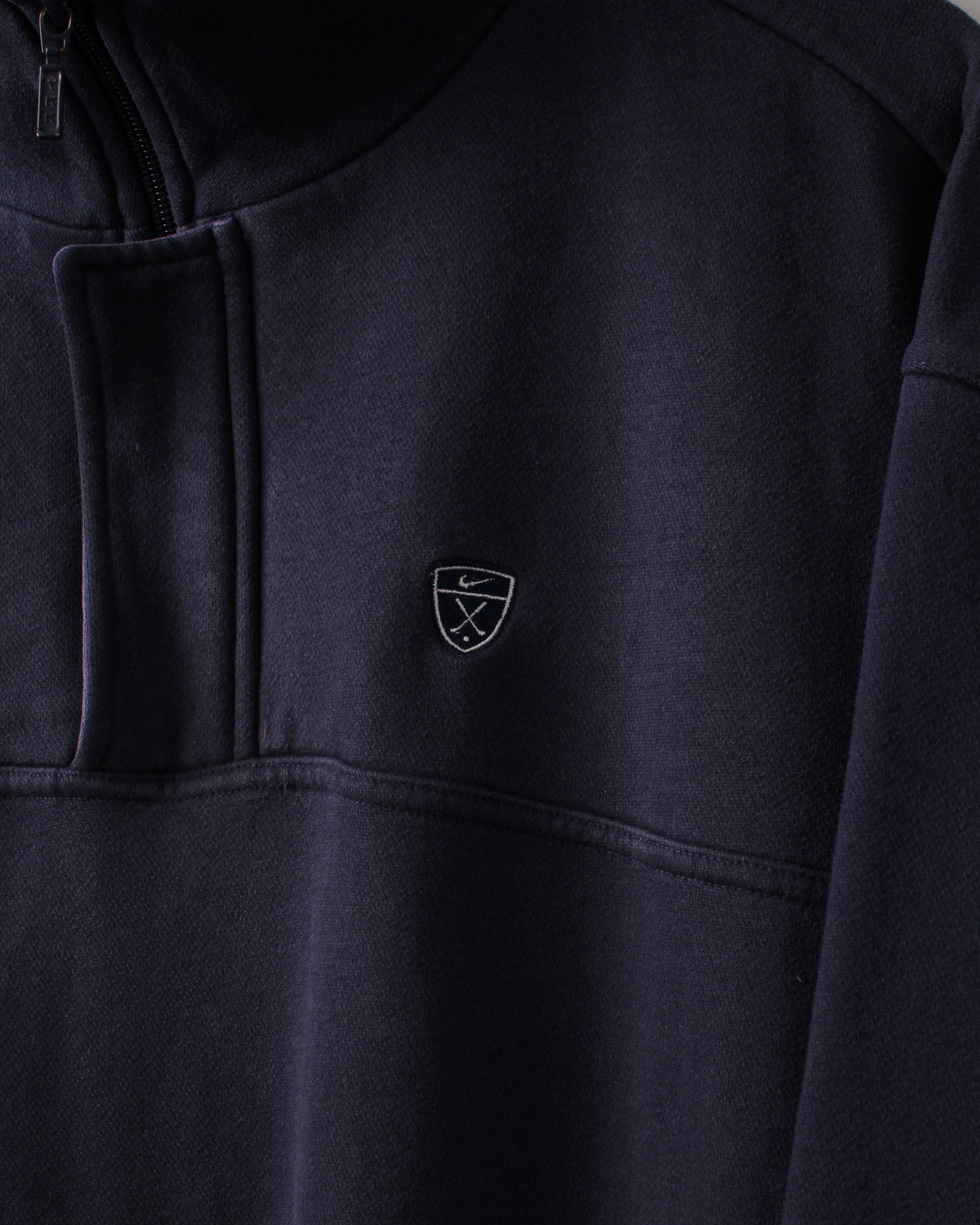 00s Nike Shield Logo Navy & Purple Quarter Zip Sweatshirt (L)
