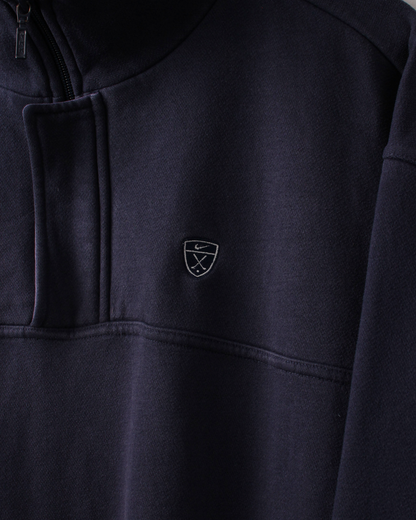 00s Nike Shield Logo Navy & Purple Quarter Zip Sweatshirt (L)