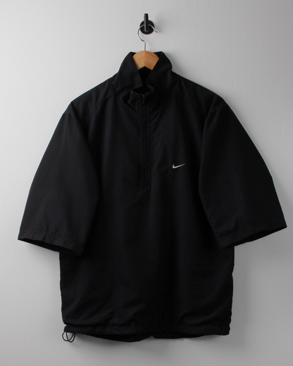00s Nike Shield Logo Black Short Sleeve Windbreaker (M)