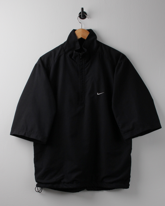 00s Nike Shield Logo Black Short Sleeve Windbreaker (M)