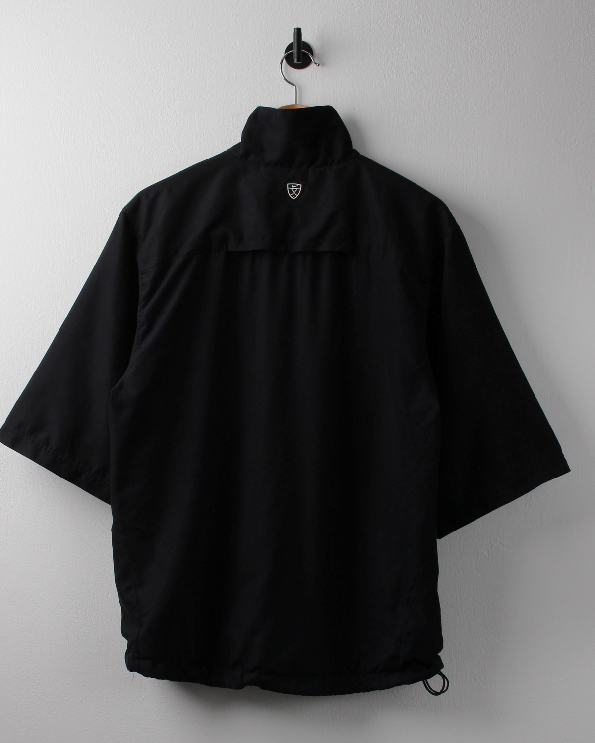 00s Nike Shield Logo Black Short Sleeve Windbreaker (M)