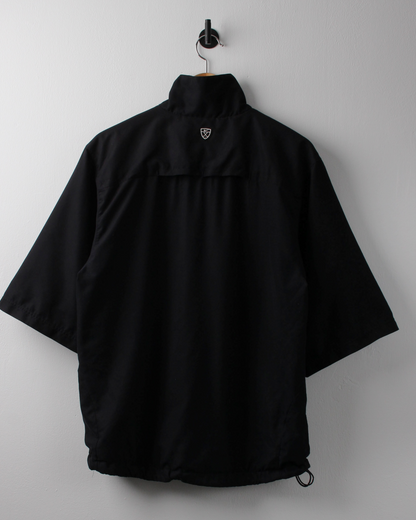 00s Nike Shield Logo Black Short Sleeve Windbreaker (M)