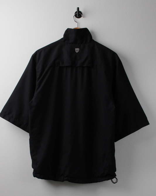 00s Nike Shield Logo Black Short Sleeve Windbreaker (M)