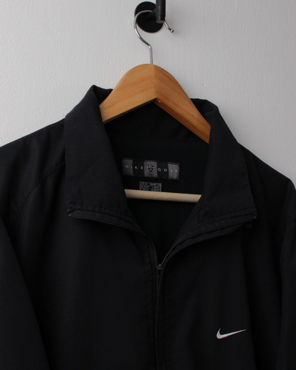 00s Nike Shield Logo Black Short Sleeve Windbreaker (M)