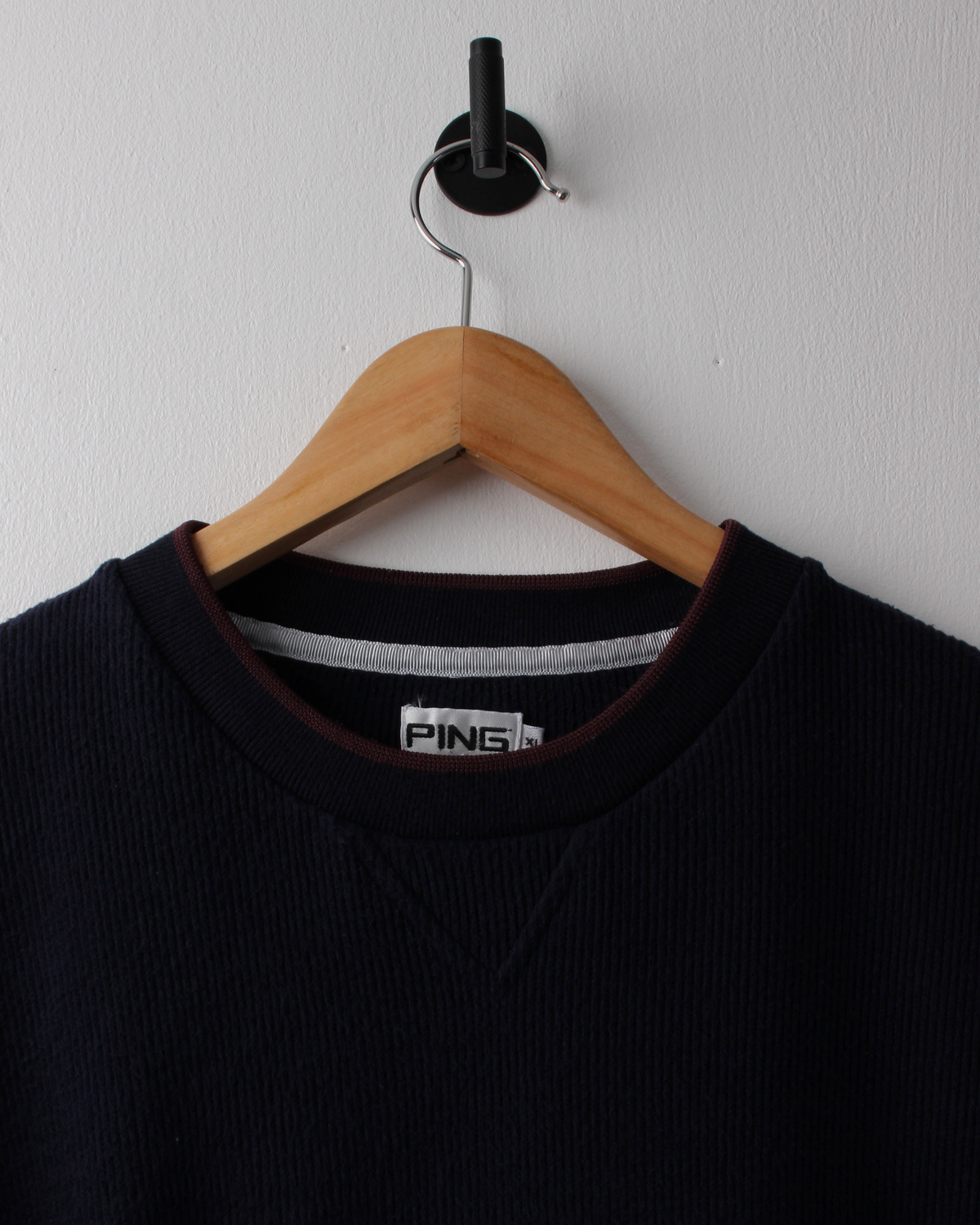 00s Ping Navy Ribbed Spellout Sweatshirt (XL)