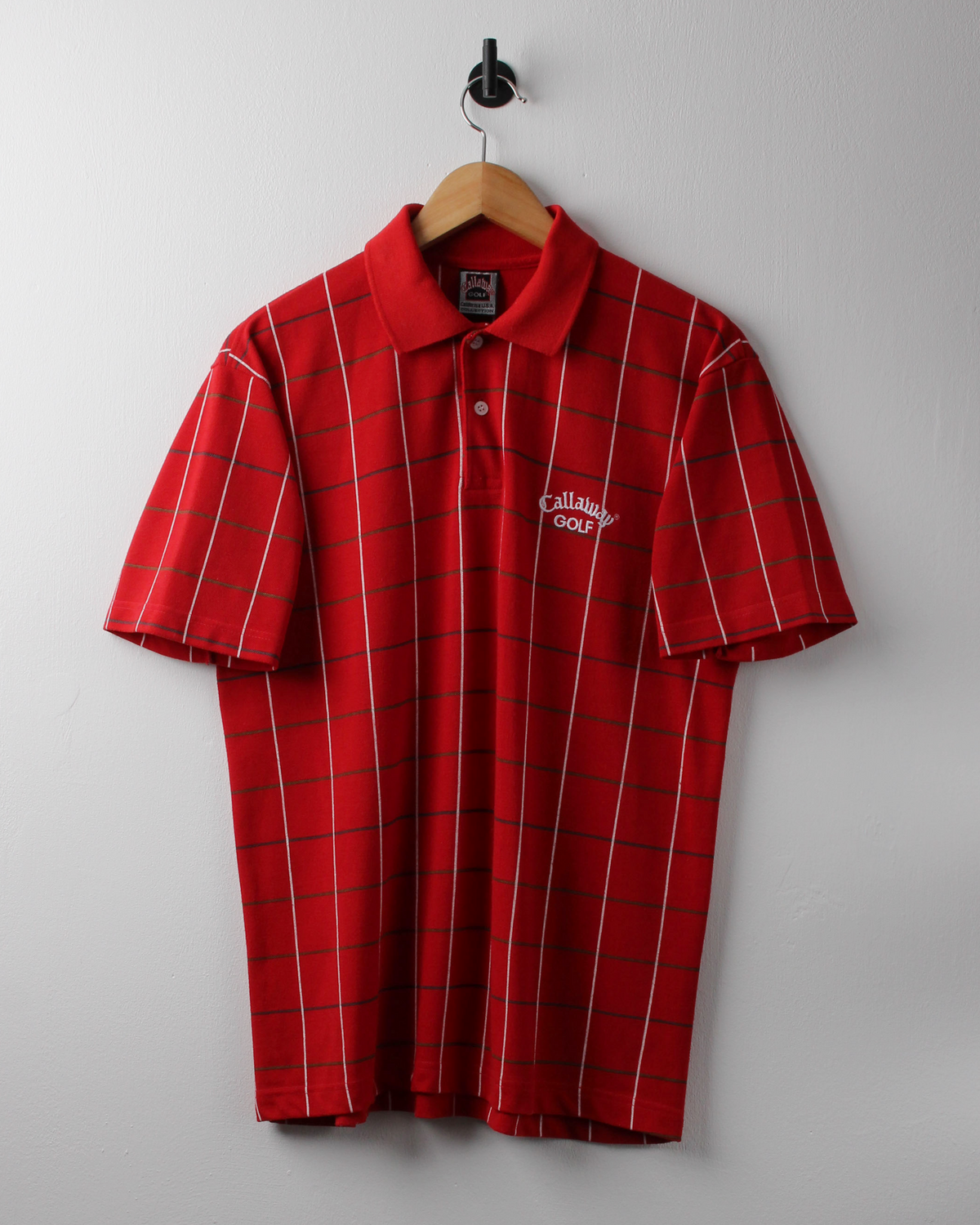 90s Callaway Red Chequered Polo (S)